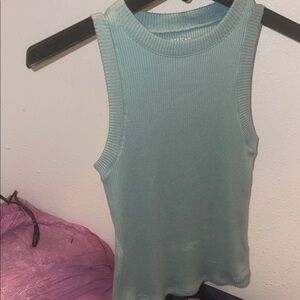 American Eagle Outfitters Light Green Ribbed Tank Top